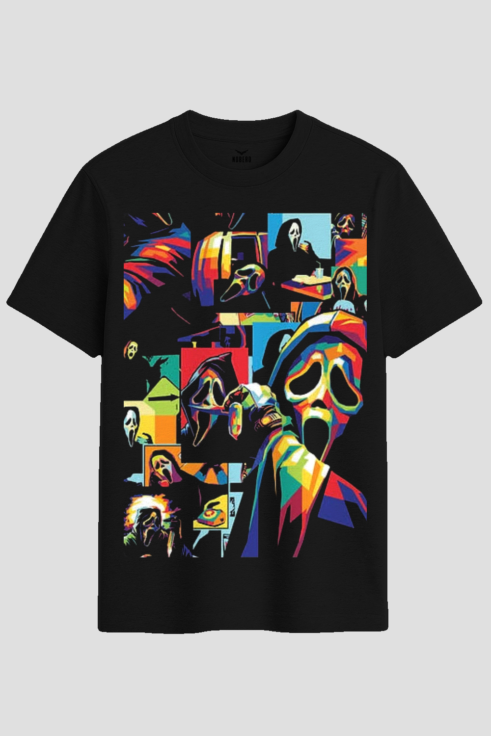 Vibrant Pop Art Ghostface Horror Graphic T-Shirt