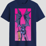 Gothic Winged Demon Warrior Graphic T-Shirt