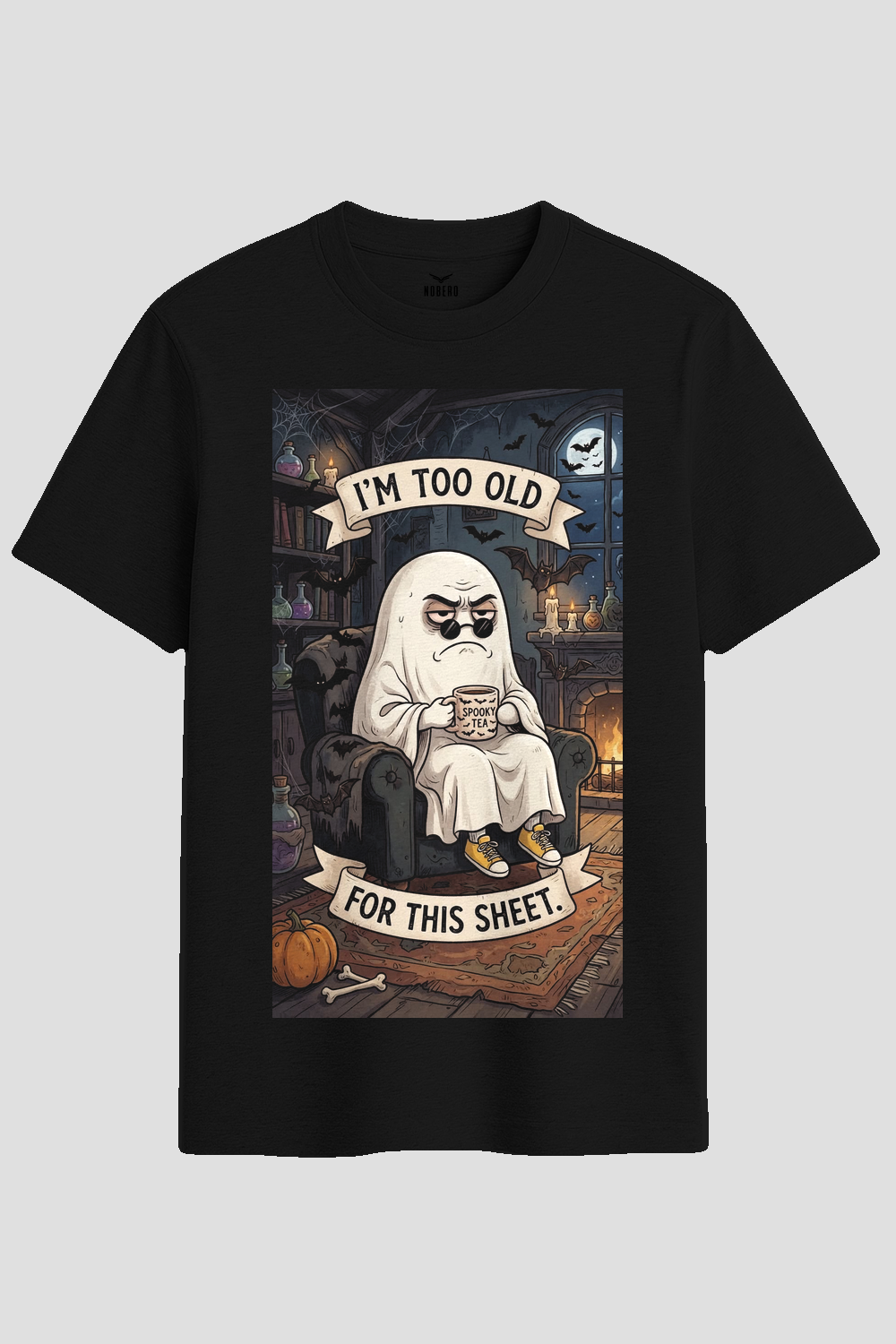 Too Old For This Sheet Funny Ghost Graphic T-Shirt