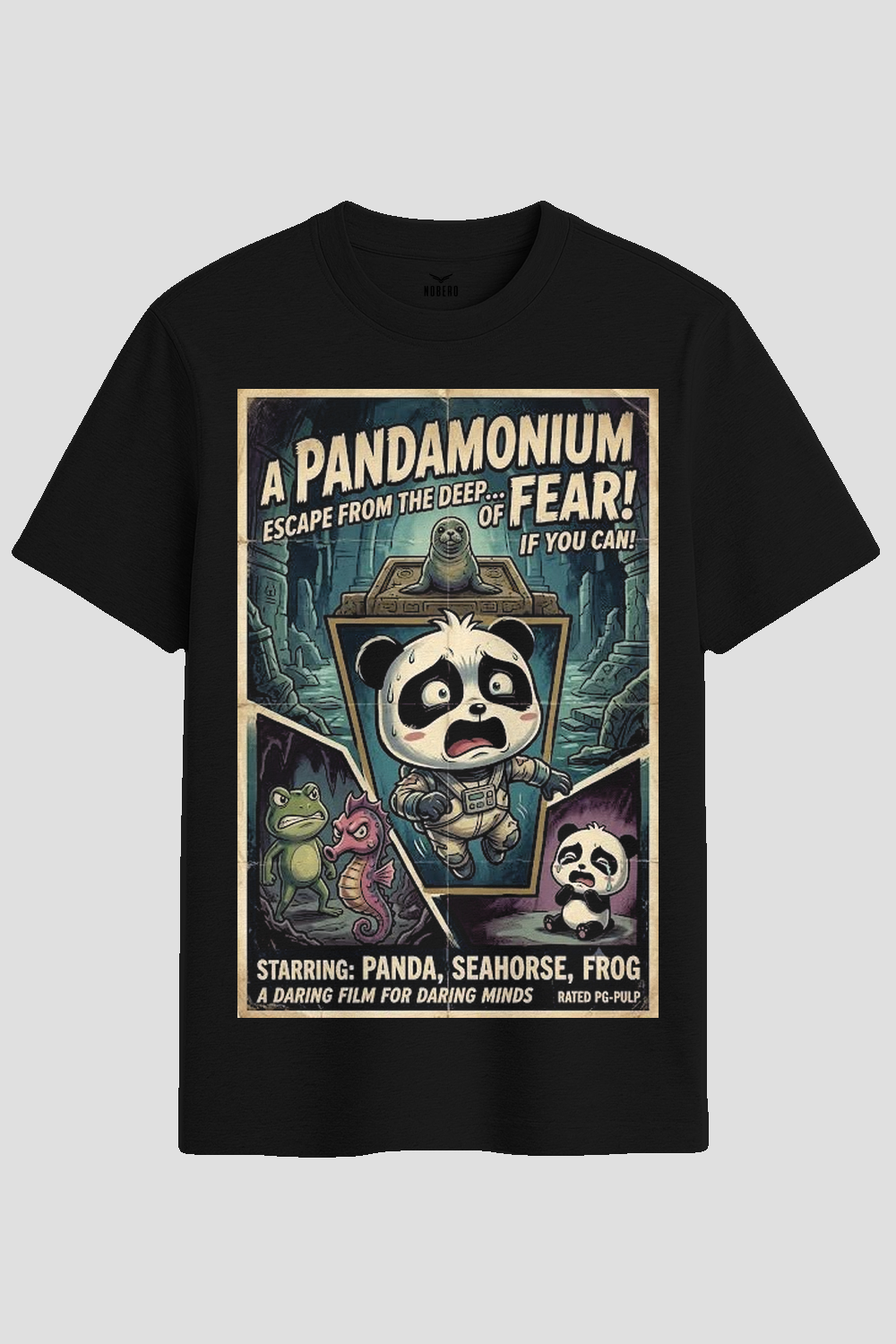 Vintage Pandamonium Movie Poster Graphic T-Shirt
